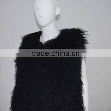 SJ036-01 2017 New Fashion Hipe Length Real Fur Vest for Girl or Women photo-3