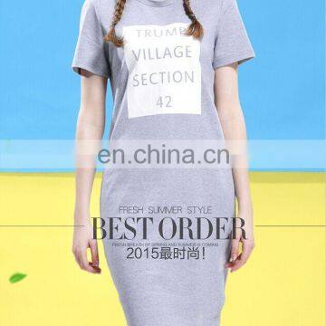 gray short sleeve slim fit printed cotton dress tulip shape