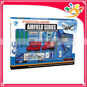 metal plane set toy metal car free wheel die cast airport play set