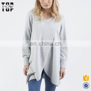 New products 2017 wrap around oversized hoodie women plus size clothing