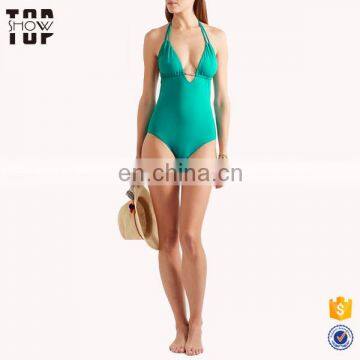 Guangzhou wholesale clothing halterneck sexy 1 piece bathing suits women swimwear