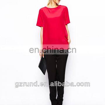 chiffon blouses for ladies women clothing summer blouses 2014 PETITE Exclusive T-Shirt With Laser Cut Sides model-cp200