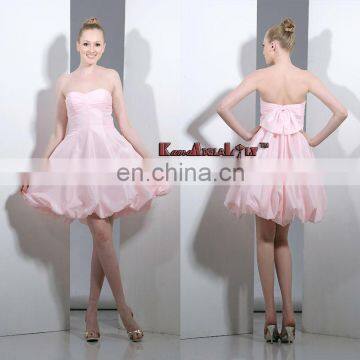 EB9008 Simple sweetheart lace up pink short dress