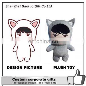 Factory Wholesale Soft Stuffed Cartoon Animal Promotional Custom Plush Toy