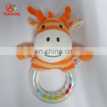 Giraffe Catoon Animal Shaped Hand Bell Plush Baby Ring Rattles Toys