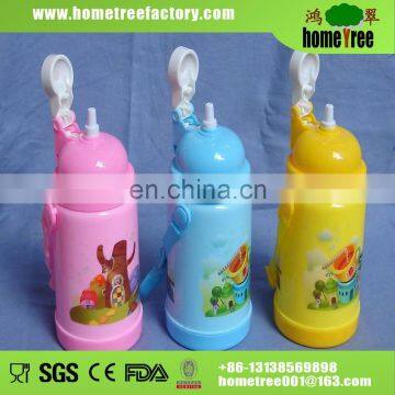 Plastic cartoon flip straw water bottle for kids