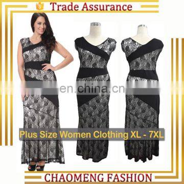 7007# Sleeveless Elegant Women Clothing Summer Sexy Fishtail Lace Bodycon Long Maxi Plus Size Dress