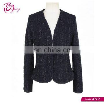 High fashion korea style black color formal office coat for mature lady