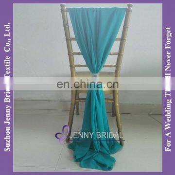 SH043E turquoise chiffon chair sash