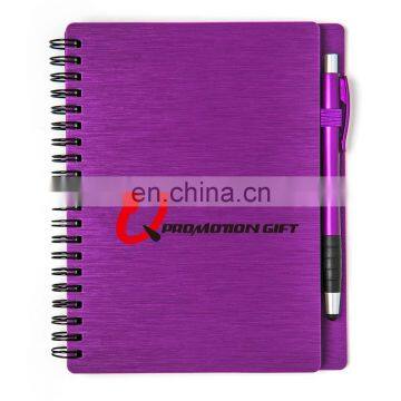 Mercury Spiral Round 70sheets Lined Notebook Set With Stylus Ball Pen and Solid Metallic Textured Cover photo-6