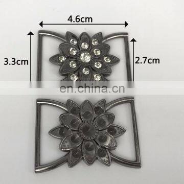 Top Quality Custom Hardware Square Buckles Metal Rhinestones Adjustable Buckles for Lady Accessories