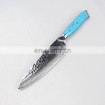 High Carbon Kitchen Knives Turquoise Handle 8 Inch Gyuto Japanese Chef Knife photo-2