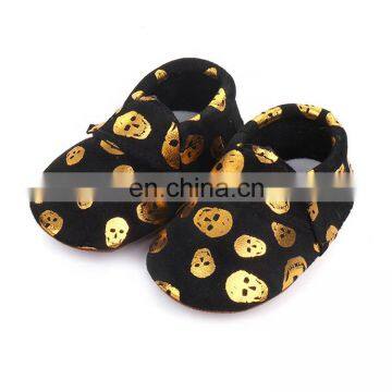4 Size Toddler Fashion Shoes Baby Footwear Skull Printed Leather Shoes photo-4