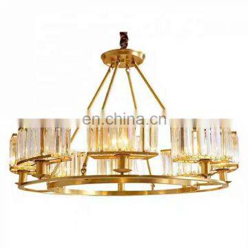 Luxury Led Crystal Pendant Lights Electroplating Gold Crystal Lighting Chandelier