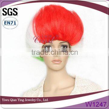 colorful afro footbanll sports fans wig world cup fans wig