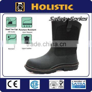 High Quality Rubber sole factory leather firefighter boots