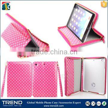 china supplier protective zipper flip leather case for ipad air