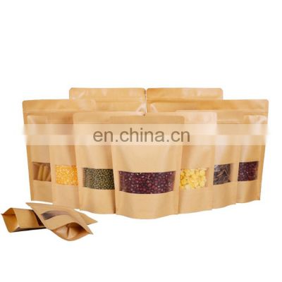 Best Selling Clear Window Pouches Bags Brown Kraft Paper Bags Custom Logo