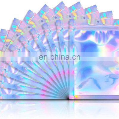 Holographic Bags Holographic Packaging Bags Factory Wholesale Resealable Food Storage Holographic Mylar Bags