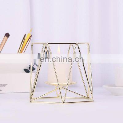 Candlesticks Gold Decorative Candle Holder Iron Stand Metal Desk Modern Votive Rose Tapered Wedding Home Decoration