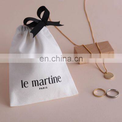 PandaSew 11x8cm Cotton Canvas Jewelry Packaging Bag Jewelry Pouch With Custom Logo photo-2