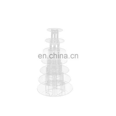 High Quality Customized 7 Tiers Acrylic Wedding Cupcake Display Stand