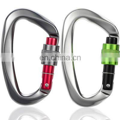 JRSGS Customize Logo Screw Locking Carabiner for Climbing and Hammock Aluminium Safety Hook 25kn S7104B