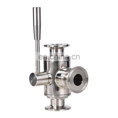 DN100 Stainless Steel Sanitary Tri Clamp 3 Way Manual Ball Valve with Plastic Handle