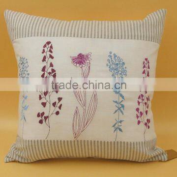 flowers embroidery cushion cover