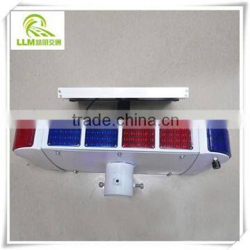 High quality LED solar four sets of red and blue surrounded strobe warning light