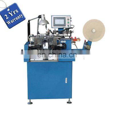 US3000D automatic apparel T shirt weaving label cutting and folding machine with end centre middle triangle fold