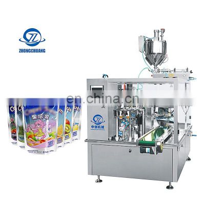 bag fruit juice filling and sealing beverage spout pouch packing machine