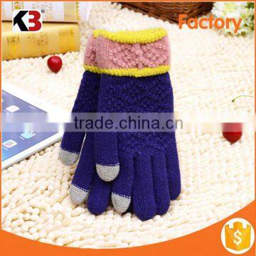 2015 wholesale gloves touch screen/winter touch gloves/knit touch gloves