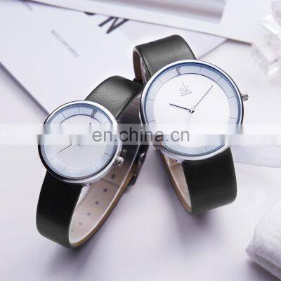 SHENGKE Elegant Couple Watches Leather Band Anniversary Gift Hand Watch Japan Quartz Pair Watches K8062G/L photo-4