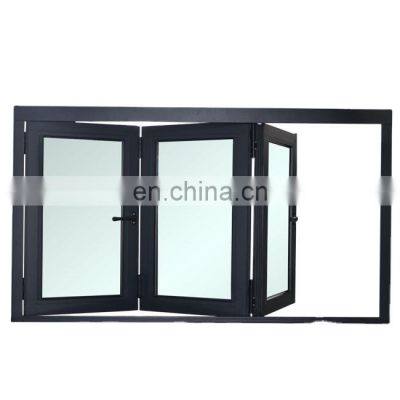 Highend SP100T thermal break design Accordion glass Aluminum frame bi fold window