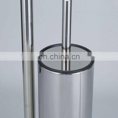 Household Cleaning Bathroom Stainless Steel Mirror Finish Thick Bottom Stand Paper Roll Toilet Brush And Holder photo-4