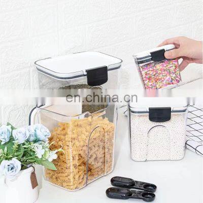 2022 New BPA-Free 4 Pack Pantry Organization ABS Airtight Food Container Set Kitchen Combination Set Container With Spoon photo-2