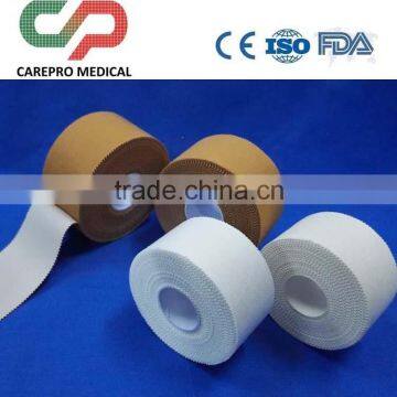 serrated edge Rayon and 100% cotton Althletic tape with high sticky , non-elastic