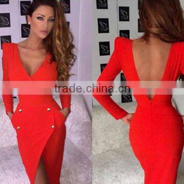 Spring Casual Dress Womans Fashion Dress Long Sleeves Evening Dress photo-2