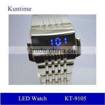 News Products China Men Bangle Led Watch Blue Dial Wrist Watch photo-3