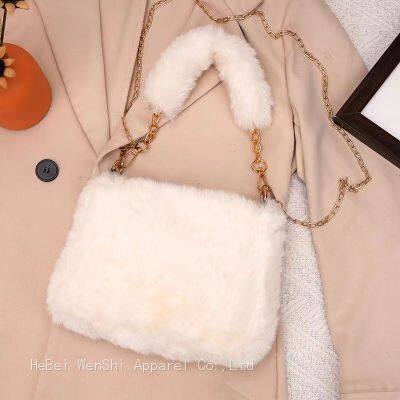 30Fur Bag Tote Bag Women's fashion one-shoulder diagonal bag plush ladyship bag