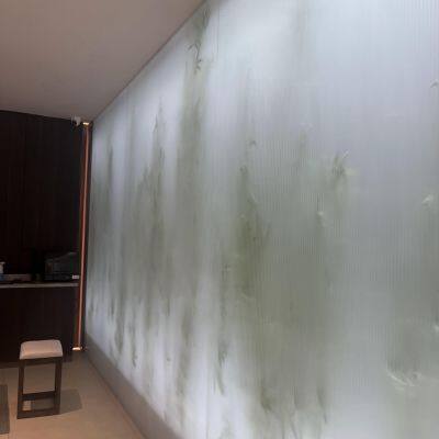 Office Hotel Decorative Ribbed Tempered Glass Partition Reeded Shadow Fluted Curtain Wall Glass photo-2