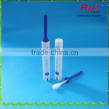 White one time use plastic soft PE tube with cotton swab,personal care cotton swab white plastic tube