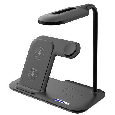 15W LED Desk Lamp Wireless Charger 4-in-1 Cell Phone Wireless Charging Station for mobile phone