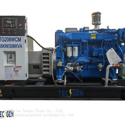 150kW Weichai Marine Diesel Generator Set Marine Genset with Sea Water Pump Exchanger