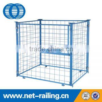 Collapsible stacking folding pallet storage cage