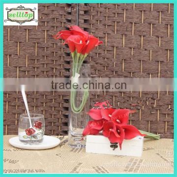 Hot sell 35cm mini pu real touch artificial flowers calla lily