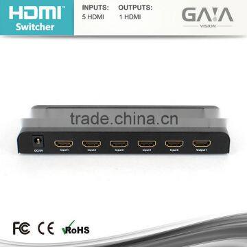 5 Port HDMI Switcher HUB 5 in 1 out | 3D 4K*2K - Gaia Vision