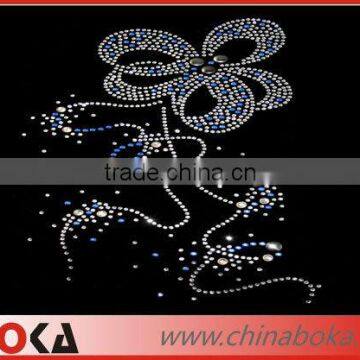 Iron on rhinestones flower shape transfer motif design