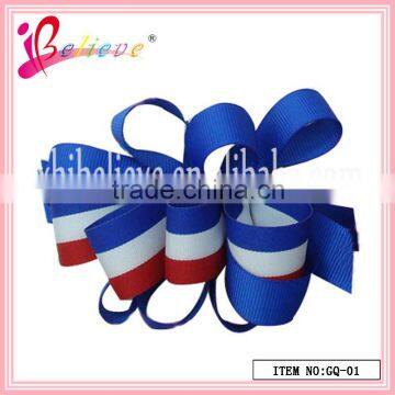 2014 Best Selling National Flag Curly Ribbon French Barrette Hair Clips Wholesale (GQ-01) photo-3